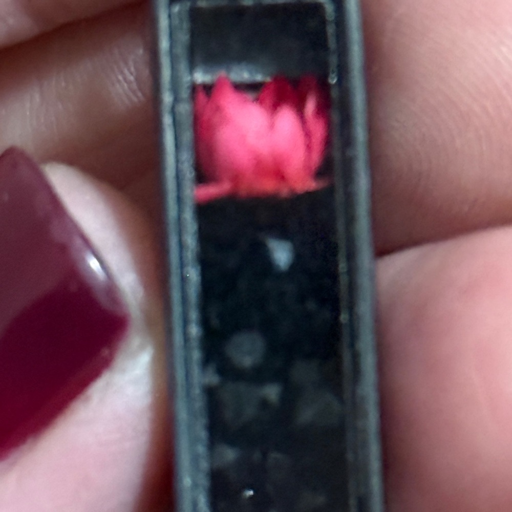 Black bracelet with a flower & black crystals 7inch